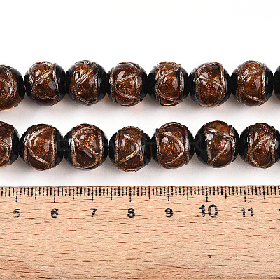Handmade Gold Sand Lampwork Beads LAMP-N026-01A-1