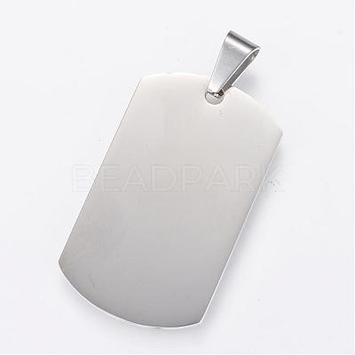 Tarnish Resistant 304 Stainless Steel Stamping Blank Tag Pendants STAS-R090-33-1
