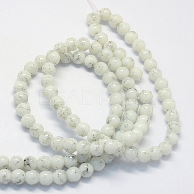 Baking Paint Glass Round Bead Strands DGLA-Q019-8mm-41-1