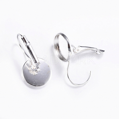 Brass Leverback Earring Findings X-KK-H023-S-NR-1