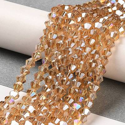 Transparent Electroplate Glass Beads Strands GLAA-F029-2mm-A18-1