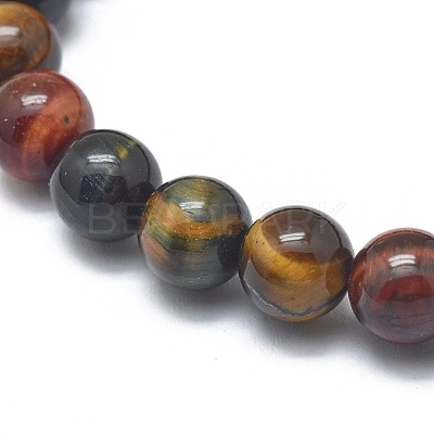 Natural Tiger Eye Bead Stretch Bracelets BJEW-K212-B-005-1