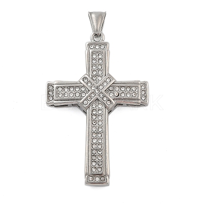 304 Stainless Steel Rhinestone Pendants STAS-G346-51P-1