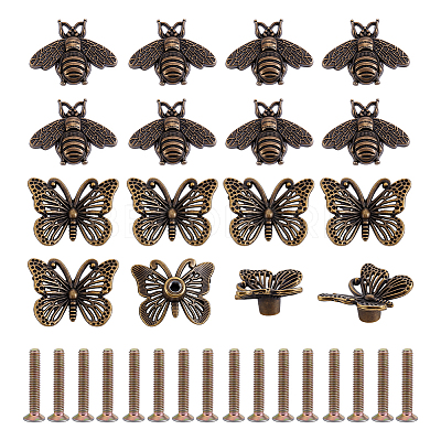 16 Sets 2 Styles Tibetan Style Alloy Drawer Cabinet Door Holder AJEW-GA0010-55-1