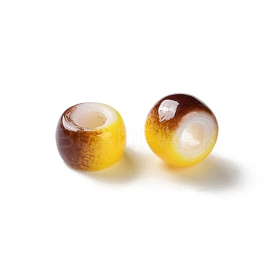 Spray Painted ABS Plastic European Beads KY-G033-02A-12-1