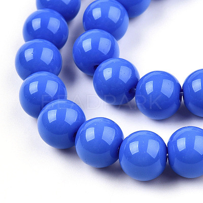 Opaque Solid Color Glass Beads Strands GLAA-T032-P10mm-11-1