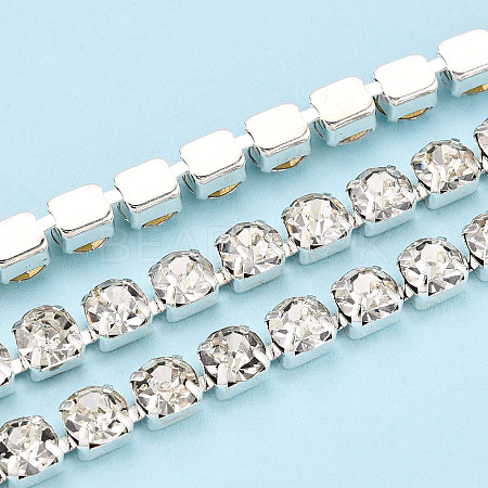 Brass Rhinestone Strass Chains CHC-T001-SS28-01S-1