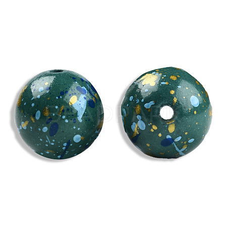 Spray Painted Resin Beads RESI-N034-19-V01-1