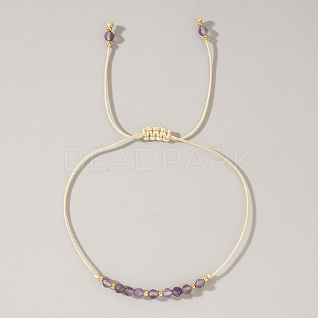 Natural Birthstone Braided Bead Bracelets for Women X-VA8051-2-1