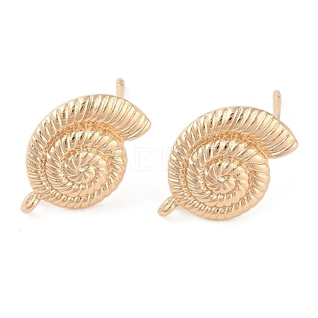 Ocean Style Brass Stud Earring Findings X-KK-N256-09A-G-1