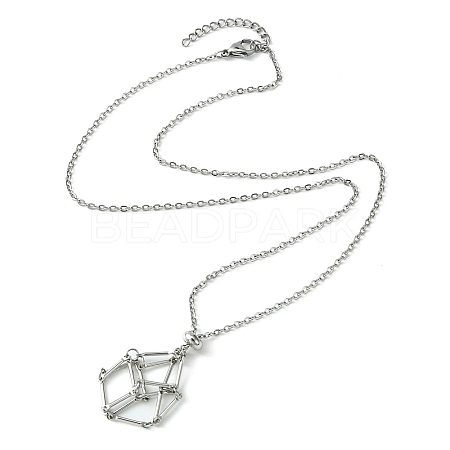 Tarnish Resistant 304 Stainless Steel Macrame Pouch Braided Gemstone Holder NJEW-JN04468-04-1