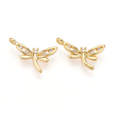 Brass Micro Pave Cubic Zirconia Charms KK-N261-74G-1