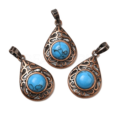 Synthetic Turquoise Pendants G-H065-02R-10-1