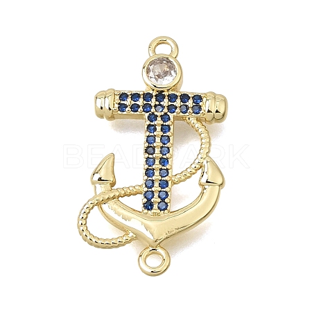 Brass Micro Pave Cubic Zirconia Connector Charms CU-CBAE7DF-02G-1