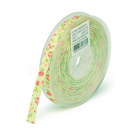 Floral Single-sided Printed Polyester Grosgrain Ribbons SRIB-A011-38mm-240876-1
