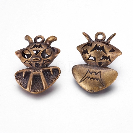 Halloween Bat Jewelry Metal Alloy Pendants X-PALLOY-A16935-AB-1