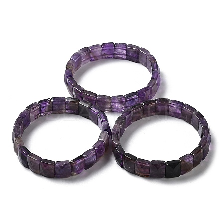 Natural Amethyst Stretch Bracelets BJEW-F406-B26-1