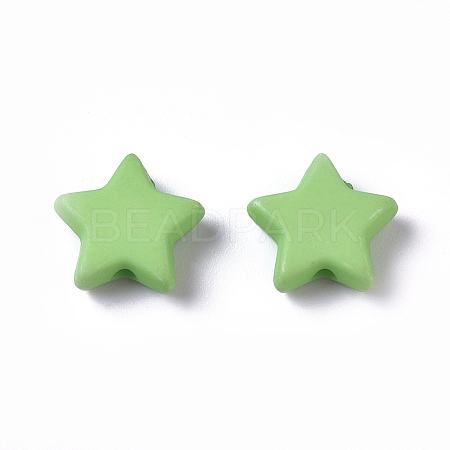 Opaque Acrylic Beads X-SACR-WH0002-07D-1