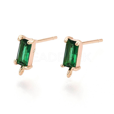 Brass Stud Earring Findings X-KK-T038-492A-1