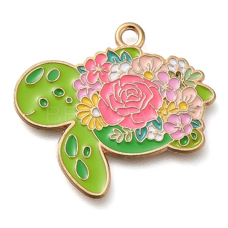 Animal Flower Alloy Enamel Pendants ENAM-Q508-01B-1