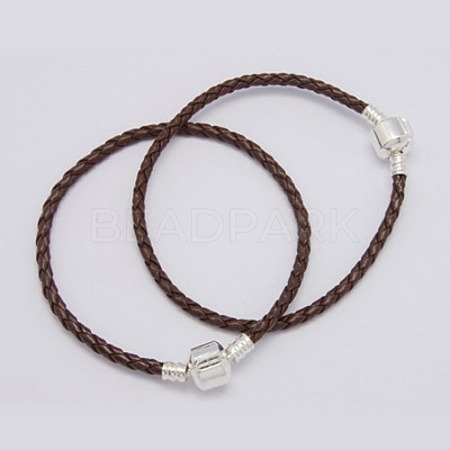 Brown Imitation Leather European Style Bracelet Makings X-BJEW-60D-21-1