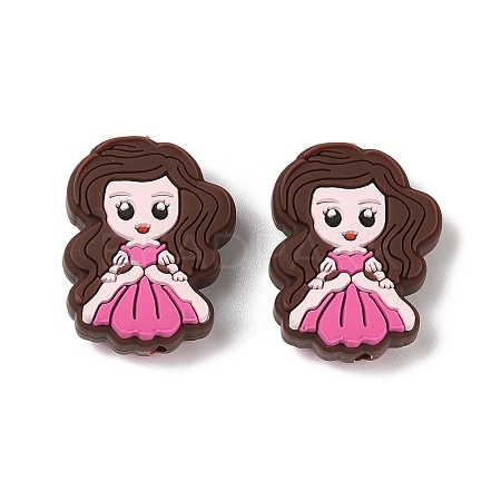 Princess Food Grade Silicone Focal Beads SIL-A008-05B-1