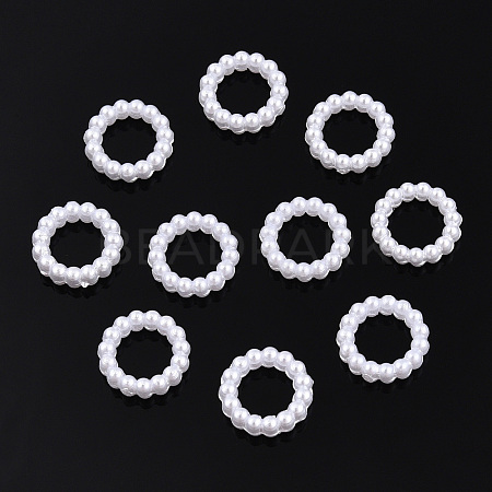 ABS Plastic Imitation Pearl Linking Rings OACR-T015-06A-01-1
