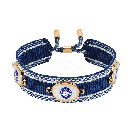 Adjustable Polyester & Alloy & Resin Slider Bracelets FS-WG54A06-08-1
