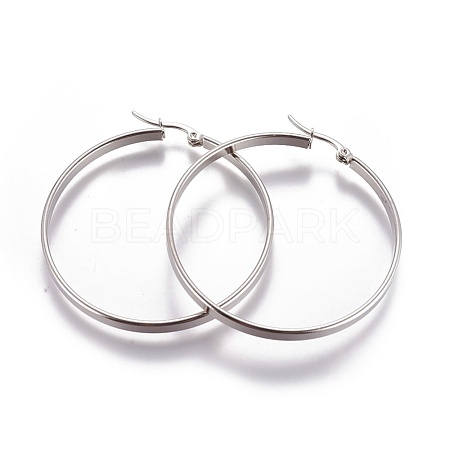 304 Stainless Steel Hoop Earrings EJEW-L226-044B-P-1