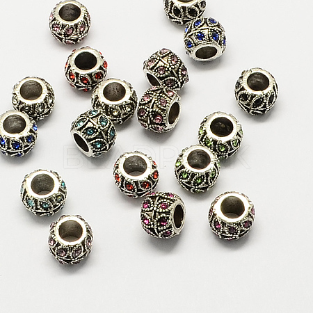 Alloy Rhinestone European Beads MPDL-R036-14-1