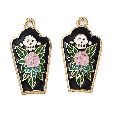 Halloween Theme Rack Plating Alloy Enamel Pendants FIND-Q099-02D-G-1