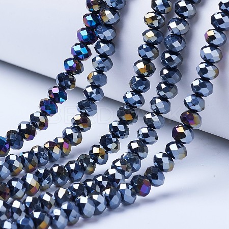 Electroplate Glass Beads Strands EGLA-A044-P2mm-B18-1