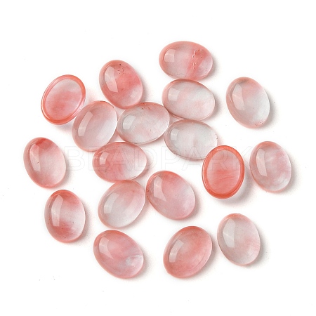 Cherry Quartz Glass Cabochons G-A094-01B-56-1
