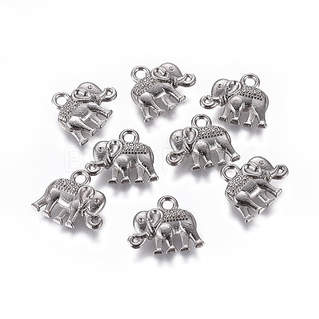 Vintage Elephant Charms A-PALLOY-ZN-47017-B-FF-1