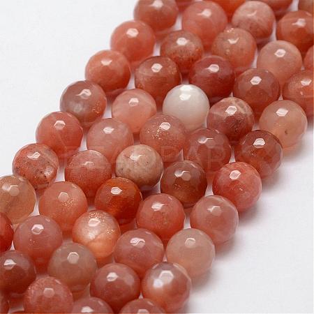 Natural Sunstone Beads Strands G-D856-07-8mm-1