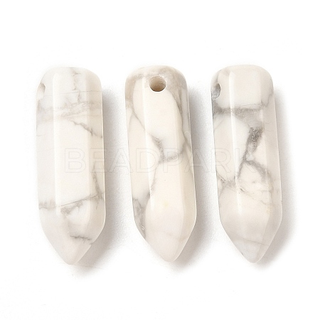 Natural Howlite Pointed Pendants G-C158-05N-1