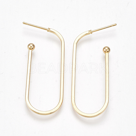 Brass Stud Earrings KK-S350-349G-1