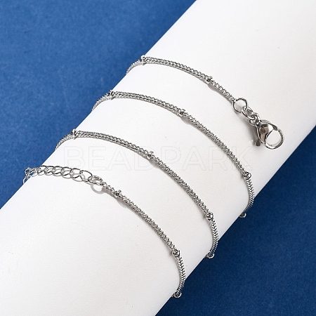 2MM Brass Satellite Chain Necklaces for Women NJEW-D302-49P-1