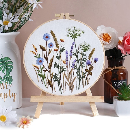DIY Flower Pattern Embroidery Kits for Starter PW-WG6B3E0-03-1