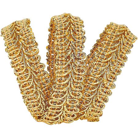 Metallic Centipede Braid Lace Trimming OCOR-WH0058-02G-1