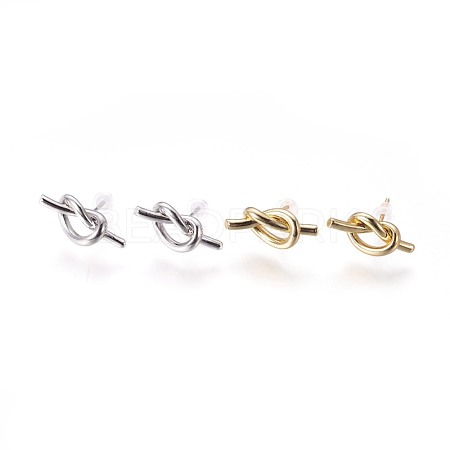 Brass Stud Earrings EJEW-F809-02-1