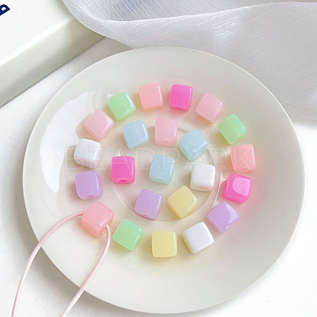 Opaque Acrylic Beads X-OACR-H038-16-1