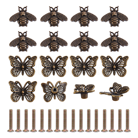 16 Sets 2 Styles Tibetan Style Alloy Drawer Cabinet Door Holder AJEW-GA0010-55-1