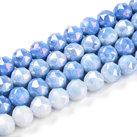 Anti-Tarnish Electroplate Glass Beads Strands X-GLAA-N010-8mm-02-1