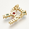 Brass Micro Pave Cubic Zirconia Pendants ZIRC-S061-64R-2