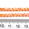 Opaque Solid Color Electroplate Glass Beads Strands EGLA-A039-P4mm-B04-4