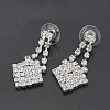 Fashionable Wedding Rhinestone Necklace and Stud Earring Jewelry Sets X-SJEW-S042-06-4