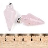 Natural Rose Quartz Gemstone Pointed Pendants G-K384-01P-02-3