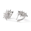 Sun Shape Clear Cubic Zirconia Hoop Earring EJEW-C002-10P-RS-2