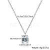 Anti-Tarnish Cubic Zirconia Rectangle Pendant Necklaces FI1776-2-2